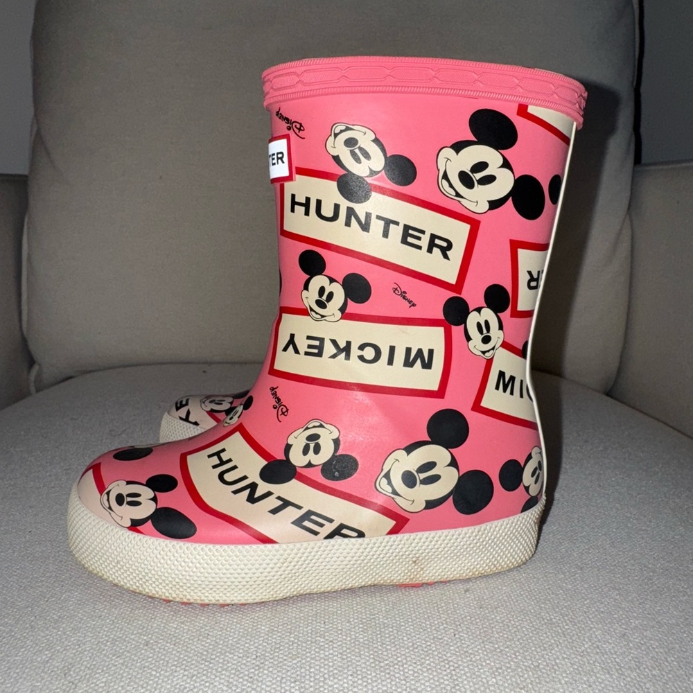Hunter Kids Pink Mickey Mouse Rain Boots